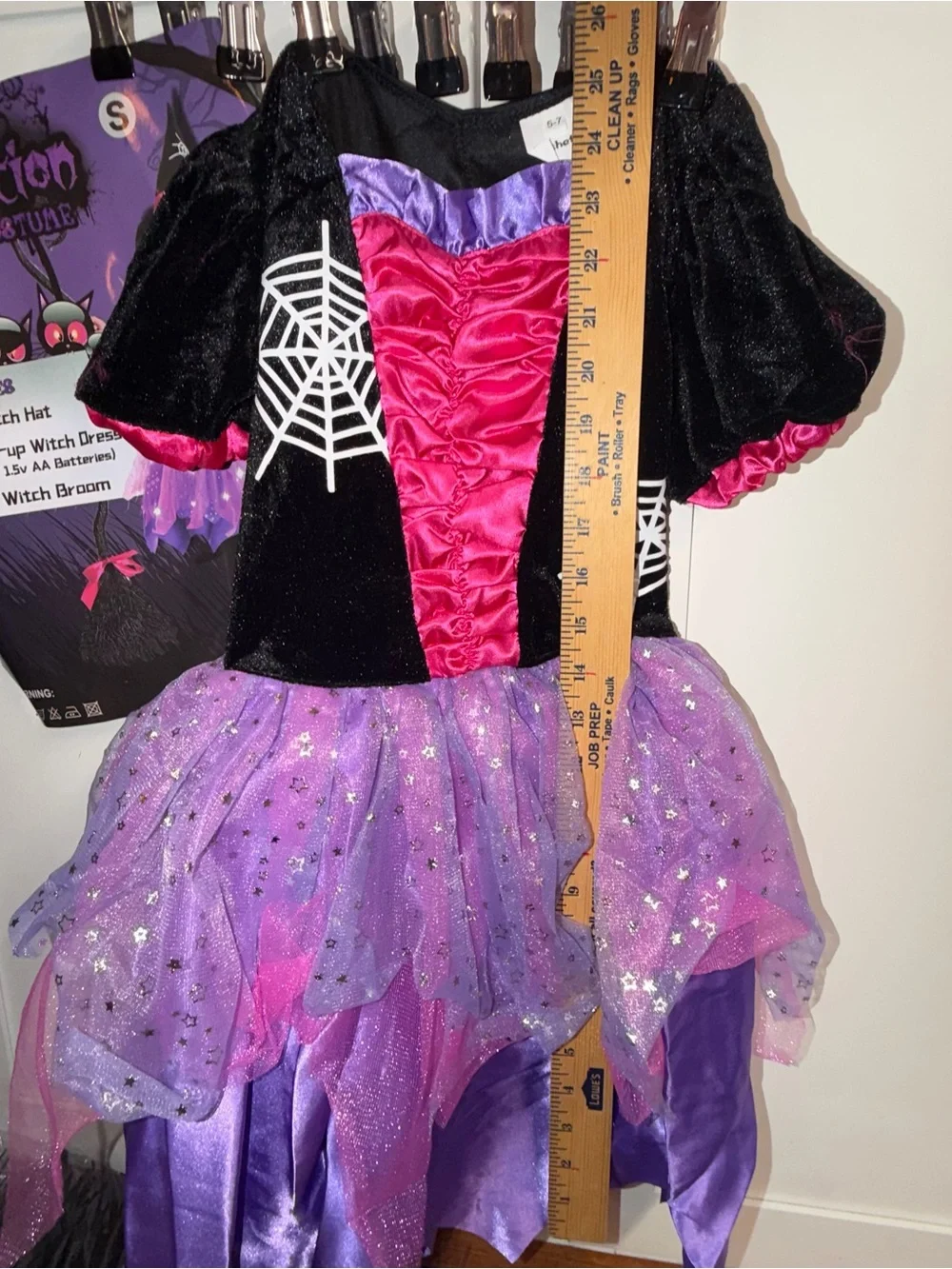 Light-Up Purple Witch Costume for Girls with Hat and Broom NWT Small 4-6